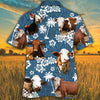 Unique Simmental Blue Tribal Hawaiian Shirt