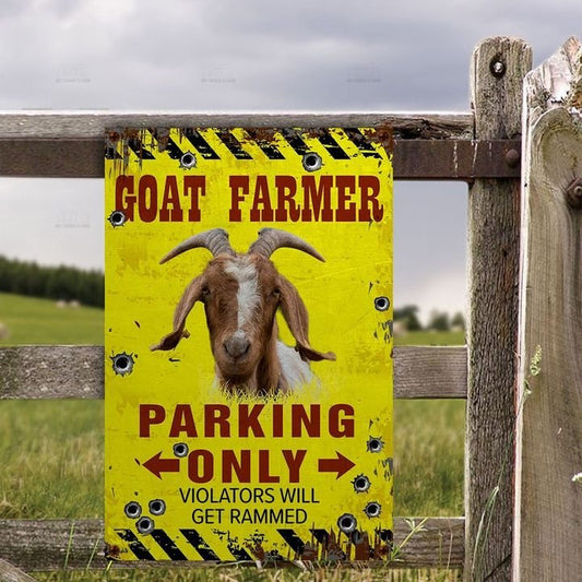 uni Goat Farmer Parking Only Violators Will Get Plucked All Printed 3D Metal Sign