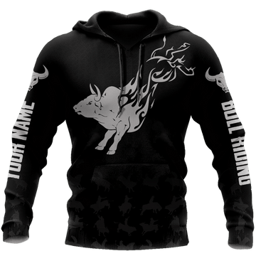 Uni Personalized Name Silver Bull Riding 3D Hoodie