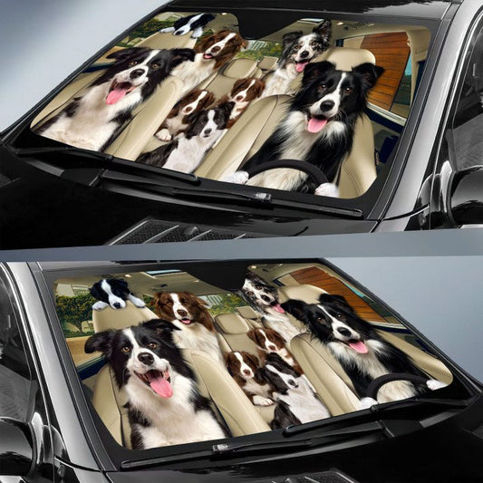 Uni BORDER COLLIE CAR All Over Printed 3D Sun Shade