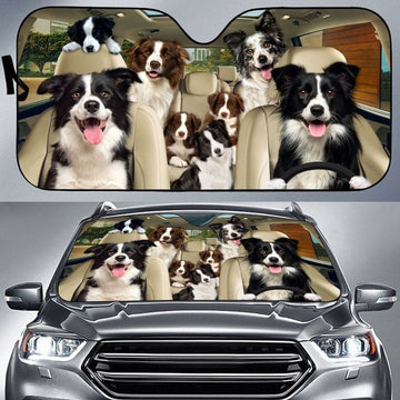 Uni BORDER COLLIE CAR All Over Printed 3D Sun Shade