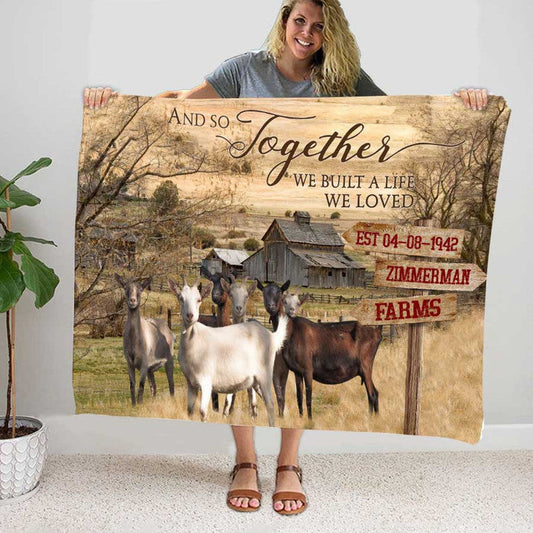 Uni Personalized Goat Farmhouse Blanket