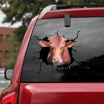 Uni Beefmaster Broken Glass Car Decal Sticker