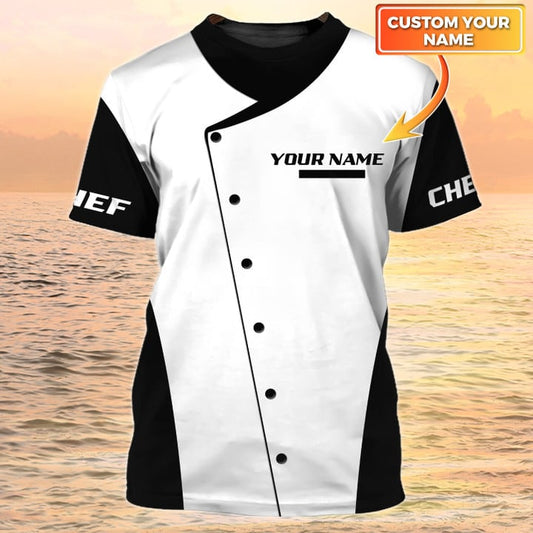 Unijames Chef Custom Name Classic Pattern 3D Shirt