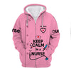 UniJames Keep Calm Nurse Uniform Syringe Needle 3D Shirts Nursing Tee Shirt Pink