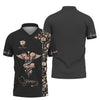 UniJames Personalized Nurse Shirt - Floral Caduceus with Angelic Wings Design
