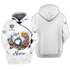 UniJames Personalized Nurse Shirts - Colorful Medical Elements Design for Healthcare Professionals