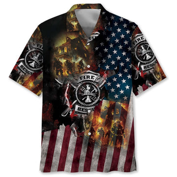 UniJames Proud Of Firefighter Hawaiian Shirt
