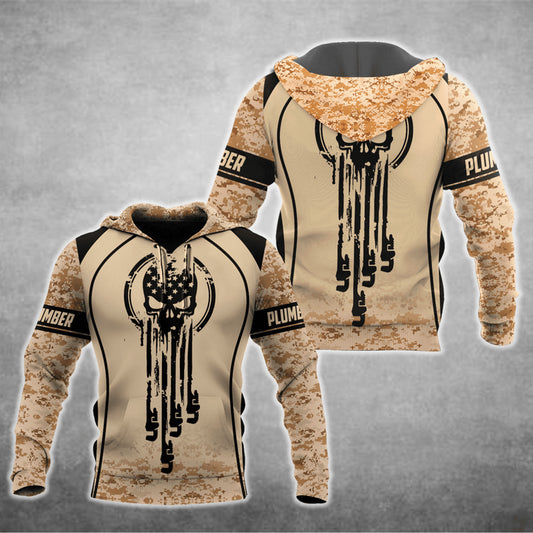 UniJames Premium Skull Plumber 3D All Over Printed Unisex Shirts Hoodie
