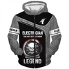 UniJames Premium 3D Printed Skull Electrician Shirts Hoodie