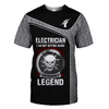 UniJames Premium 3D Printed Skull Electrician Shirts Hoodie