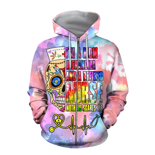 UniJames Retired Nurse Grandma All Over Print 3D Hoodie