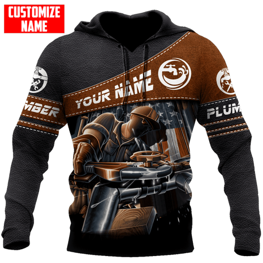UniJames Personalized Plumber Leather Texture Apparel