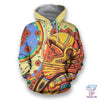 UniJames D all over print astronaut in flower background