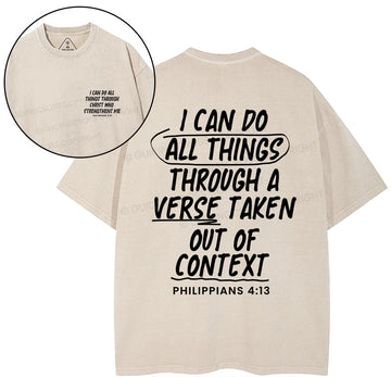 I Can Do All Things Through A Verse Christian Washed T-Shirt Sale - GuidingCross