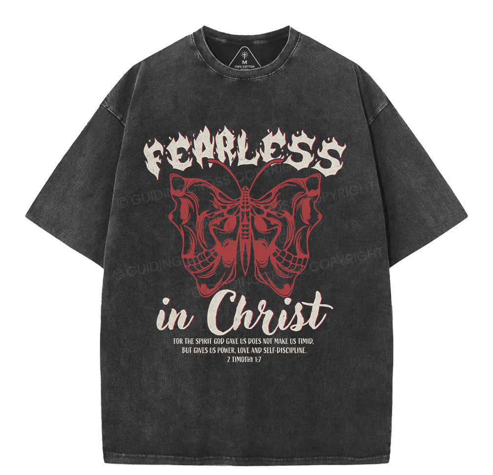 Fearless In Christ Christian Washed TShirt  