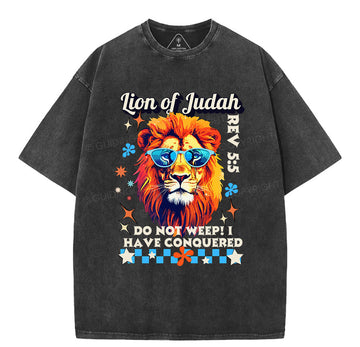 Lion Of Judah Christian Washed TShirt  