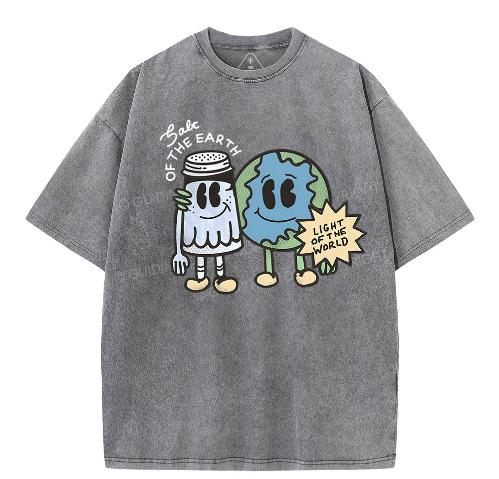Salt Of The Earth Light Of The World Christian Washed T-Shirt Sale - GuidingCross