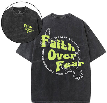 Faith Over Fear Dove Christian Washed TShirt  