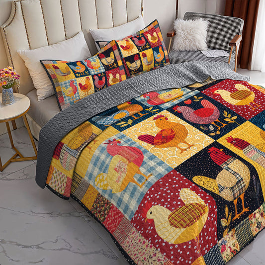 Uni All Season Quilt 3-Piece Set Chicken Color Smile