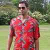 Uni Jungle Bird Red Aloha Shirt Short Sleeve Shirt Vacation Hawaiian Outdoor Vacation