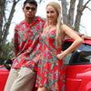 Uni Jungle Bird Red Aloha Shirt Short Sleeve Shirt Vacation Hawaiian Outdoor Vacation