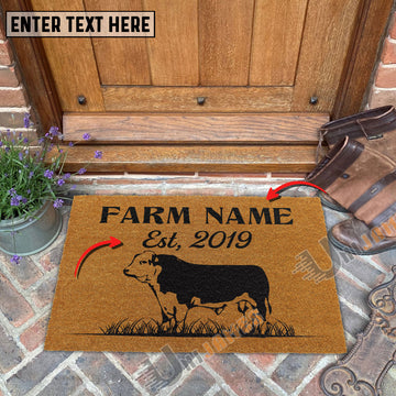 Uni Hereford Custom Farm Name Custom Year Coir Doormat