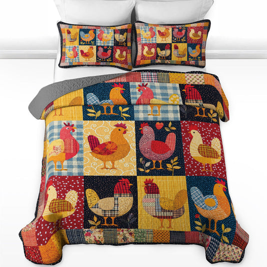 Uni All Season Quilt 3-Piece Set Chicken Color Smile