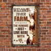uni Personalized Name Hereford Cattle Welcome to our farm All Printed 3D Metal Sign