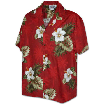 Uni Kilauea Red   Aloha Shirt Short Sleeve Shirt Vacation Hawaiian Outdoor Vacation