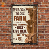 uni Personalized Name Highland Cattle Welcome to our farm All Printed 3D Metal Sign