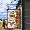 uni Personalized Name Highland Cattle Welcome to our farm All Printed 3D Metal Sign