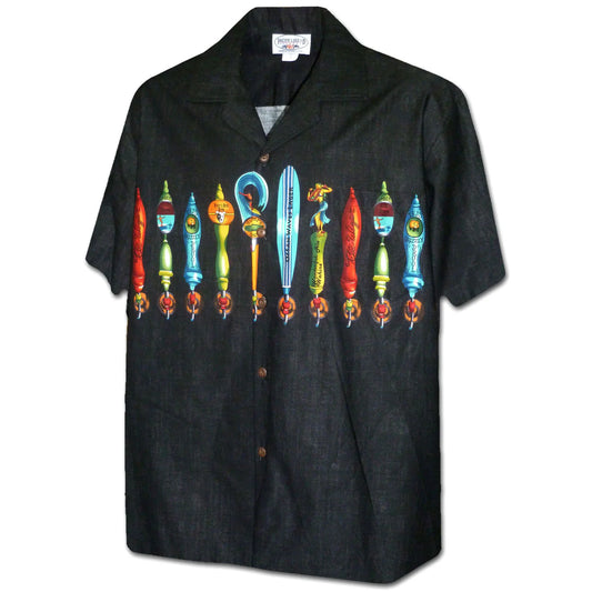 Uni Beer Bar Black Hawaiian Shirt Aloha Shirt Short Sleeve Shirt Vacation Hawaiian Outdoor Vacation Hawaiian Shirt