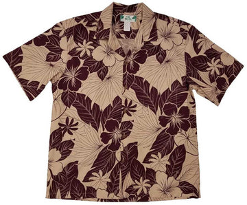 Uni Lanai Plumb Hawaiian Shirt Aloha Shirt Short Sleeve Shirt Vacation Hawaiian Outdoor Vacation Hawaiian Shirt