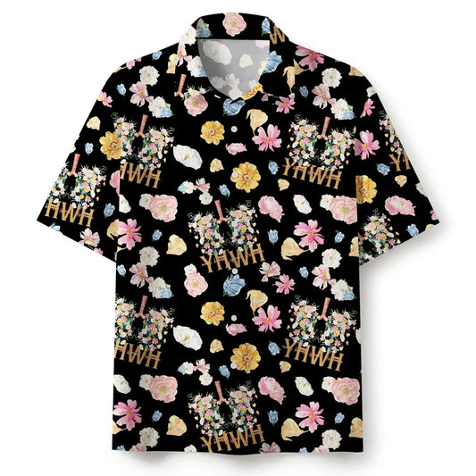 UniJames Flower Black Christian Hawaiian Shirt