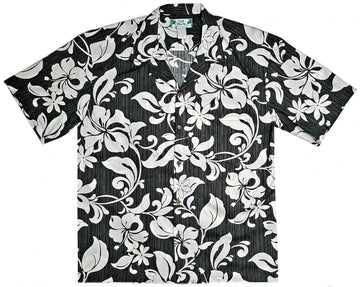 Uni Maui Black Hawaiian Shirt Aloha Shirt Short Sleeve Shirt Vacation Hawaiian Outdoor Vacation Hawaiian Shirt