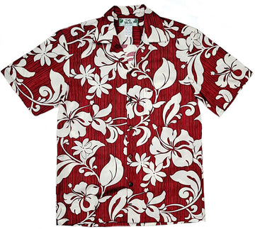 Uni Maui Red   Aloha Shirt Short Sleeve Shirt Vacation Hawaiian Outdoor Vacation