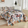 Uni All Season Quilt 3-Piece Set Horse Floral Pattern