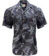 Uni Midnight Palm Black Hawaiian Shirt Aloha Shirt Short Sleeve Shirt Vacation Hawaiian Outdoor Vacation Hawaiian Shirt