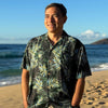 Uni Midnight Palm Green Hawaiian Shirt Aloha Shirt Short Sleeve Shirt Vacation Hawaiian Outdoor Vacation Hawaiian Shirt