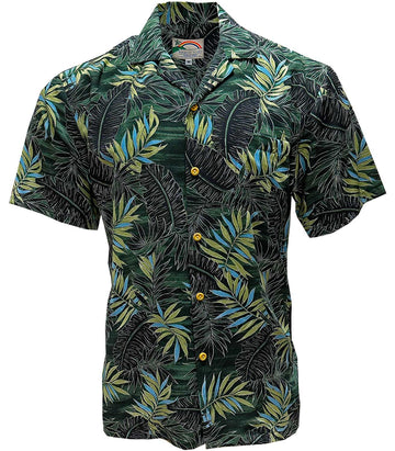 Uni Midnight Palm Green Hawaiian Shirt Aloha Shirt Short Sleeve Shirt Vacation Hawaiian Outdoor Vacation Hawaiian Shirt