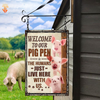 uni Personalized Name Pig Welcome to our farm All Printed 3D Metal Sign