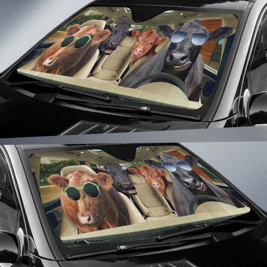 Uni Driving Angus Cattle All Over Printed 3D Sun Shade