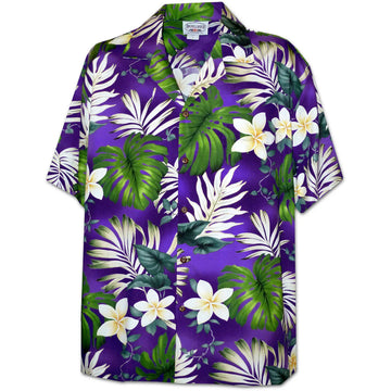 Uni Mr Monstera Purple Hawaiian Shirt Aloha Shirt Short Sleeve Shirt Vacation Hawaiian Outdoor Vacation Hawaiian Shirt