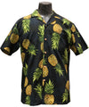 Uni Pineapple Black Hawaiian Shirt Aloha Shirt Short Sleeve Shirt Vacation Hawaiian Outdoor Vacation Hawaiian Shirt