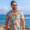 Uni Beer Blast White Hawaiian Shirt Aloha Shirt Short Sleeve Shirt Vacation Hawaiian Outdoor Vacation Hawaiian Shirt