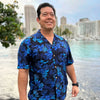 Uni Ohia Navy   Aloha Shirt Short Sleeve Shirt Vacation Hawaiian Outdoor Vacation