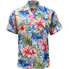 Uni Painted Hibiscus Blue Hawaiian Shirt Aloha Shirt Short Sleeve Shirt Vacation Hawaiian Outdoor Vacation Hawaiian Shirt