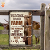 uni Personalized Name TX Longhorn Cattle Welcome to our farm All Printed 3D Metal Sign