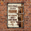 uni Personalized Name TX Longhorn Cattle Welcome to our farm All Printed 3D Metal Sign